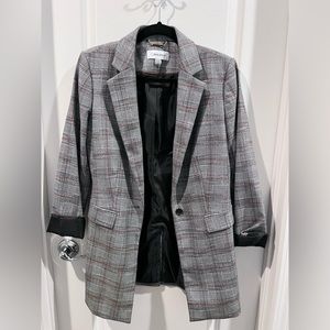 Calvin Klein Plaid Single Button Blazer